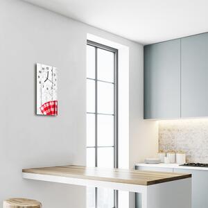 Négyszögletes fali üvegóra Art piros fa konyha 30x60