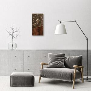 Függőleges üvegóra Art Canvas barna fa 30x60