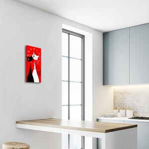 Téglalap alakú üvegóra Háziállatok Macskák piros 30x60