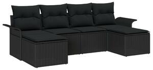Kertibútor szett 5-ös szett Fekete Kézzel szőtt rattan Nagy