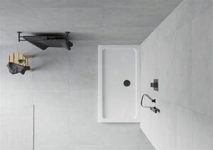 Mexen SLIM - Négyszögletű zuhanytálca 120x70x5cm + fekete szifon, fehér, 40107012B