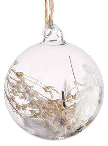 HANG ON üveggömb karácsonyfadísz szárított virággal Ø8cm