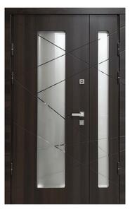 SHIELD Glass Bianco Kültéri acél bejárati ajtó, MDF borítással
