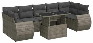 VidaXL Polyrattan Kerti Ülőgarnitúra - 8 részes - Szürke