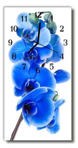 Függőleges üvegóra Kék orchidea virágok 30x60