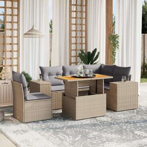 VidaXL Polyrattan Kerti Ülőgarnitúra - 6 részes - Bézs