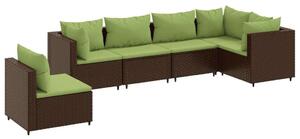 VidaXL Polyrattan Kerti Ülőgarnitúra - 6 Személyes - Barna
