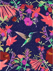 "Éjjeli kolibri" egyedi grafika nyomat falikép
