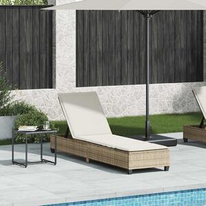 VidaXL bézs polyrattan napozóágy párnákkal 55x200x25,5 cm