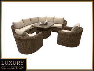 Deokork Rattan moduláris szett BORNEO LUXURY 7 személyes (barna)