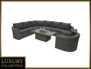 Deokork Rattan moduláris szett BORNEO LUXURY 7 személyes (szürke)