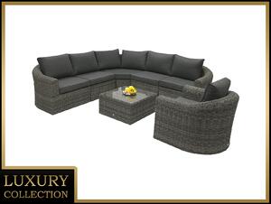 Deokork Rattan moduláris szett BORNEO LUXURY 6 személyes (szürke)