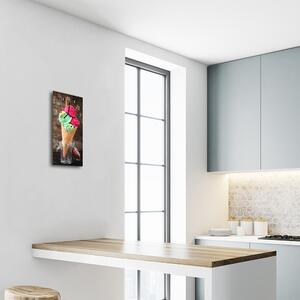 Négyszögletes fali üvegóra Fagylalt gyümölcs színe 30x60