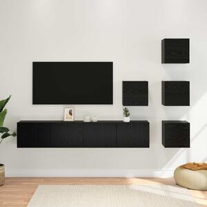 VidaXL TV szekrény garnitúra 6 pcs 80 x 30 x 30 cm Fekete Tölgy