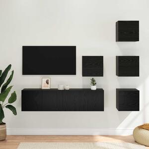 VidaXL TV szekrény garnitúra 6 pcs 60 x 30 x 30 cm Fekete Tölgy