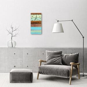 Négyszögletes fali üvegóra színes lemez 30x60