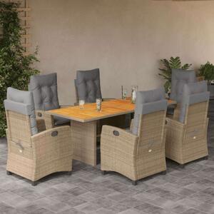 Polyrattan Kerti Étkezőgarnitúra - 7 részes - Bézs
