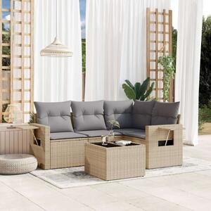 VidaXL Polyrattan Kerti Ülőgarnitúra - 5 részes - Bézs