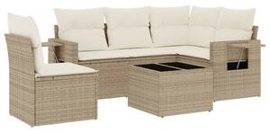 VidaXL Polyrattan Kerti Ülőgarnitúra - 6 részes - Bézs