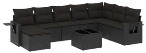 VidaXL Polyrattan Kerti Ülőgarnitúra - 9 részes - Fekete