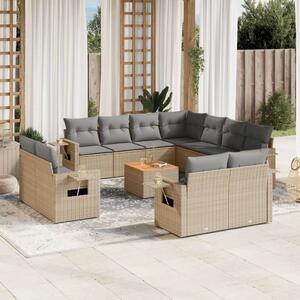 VidaXL Polyrattan Kerti Ülőgarnitúra - 12 részes, Bézs
