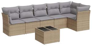 VidaXL Polyrattan Kerti Ülőgarnitúra - 7 részes - Bézs