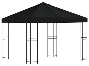 VidaXL Pavilon 3 x 3 m Fekete Poliészter és acél 190 gsm