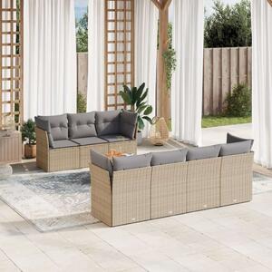 VidaXL Polyrattan Kerti Ülőgarnitúra - 8 részes, Bézs