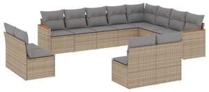 VidaXL Polyrattan Kerti Ülőgarnitúra - 12 részes - Bézs