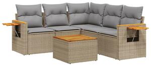 VidaXL Polyrattan Kerti Ülőgarnitúra - 6 részes - Bézs