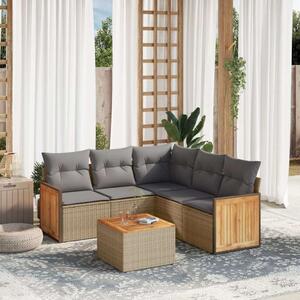 Polyrattan Kerti Ülőgarnitúra - 6 részes - Bézs