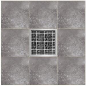 STAINLESS inox padlóösszefolyó – 250×250 mm, csúszásgátló rács, függőleges kimenet DN150