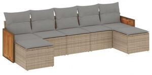 VidaXL Polyrattan Kerti Ülőgarnitúra - 7 részes - Bézs
