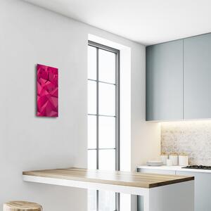 Négyszögletes fali üvegóra Art grafika 3D rózsaszín 30x60