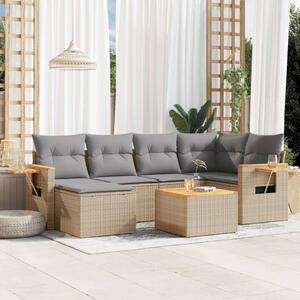 VidaXL Polyrattan Kerti Ülőgarnitúra - 7 részes - Bézs