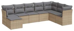 VidaXL Polyrattan Kerti Ülőgarnitúra - 8 részes - Bézs