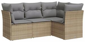 VidaXL Polyrattan Kerti Ülőgarnitúra - 4 részes - Bézs