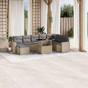 VidaXL Polyrattan Kerti Ülőgarnitúra - 9 részes - Bézs
