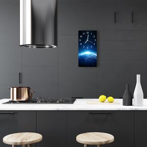 Négyszögletes fali üvegóra Universe kék bolygó 30x60