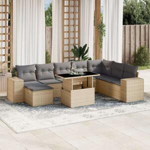 VidaXL Polyrattan Kerti Ülőgarnitúra - 9 részes - Bézs