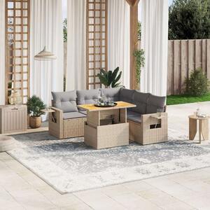VidaXL Polyrattan Kerti Ülőgarnitúra - 6 részes - Bézs