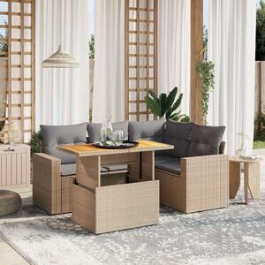 VidaXL Polyrattan Kerti Ülőgarnitúra - 5 részes - Bézs