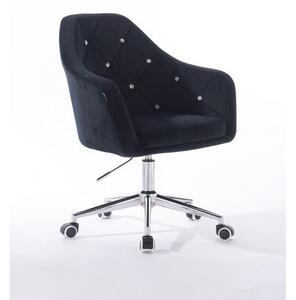 HR8516CK Fekete modern velúr szék görgőkkel