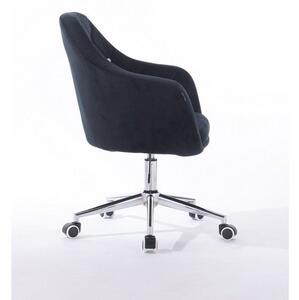 HR8516CK Fekete modern velúr szék görgőkkel