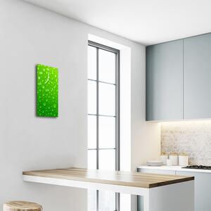 Négyszögletes fali üvegóra Nature csepp víz harmat zöld 30x60