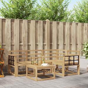 VidaXL Kültéri kanapé szett 5 pcs Fehér 59 x 59 x 37 cm Tömör Akácfa