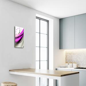 Négyszögletes fali üvegóra Art absztrakció lila vonalak 30x60