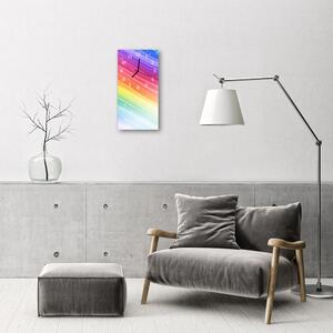 Négyszögletes fali üvegóra Nature szivárványszínű 30x60