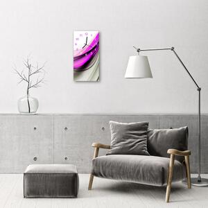 Négyszögletes fali üvegóra Art absztrakció lila vonalak 30x60