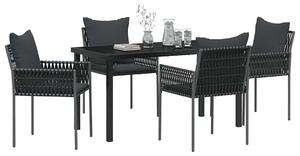 Kert étkező szett 5 pcs Fekete és Szürke PE Rattan